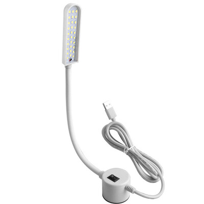 Juodai balta USB siuvimo mašinos magnetinė lemputė 6000K šaltai balta LED magnetinė lempa namams, biurui, bendrabučiui, siuvimo stalui