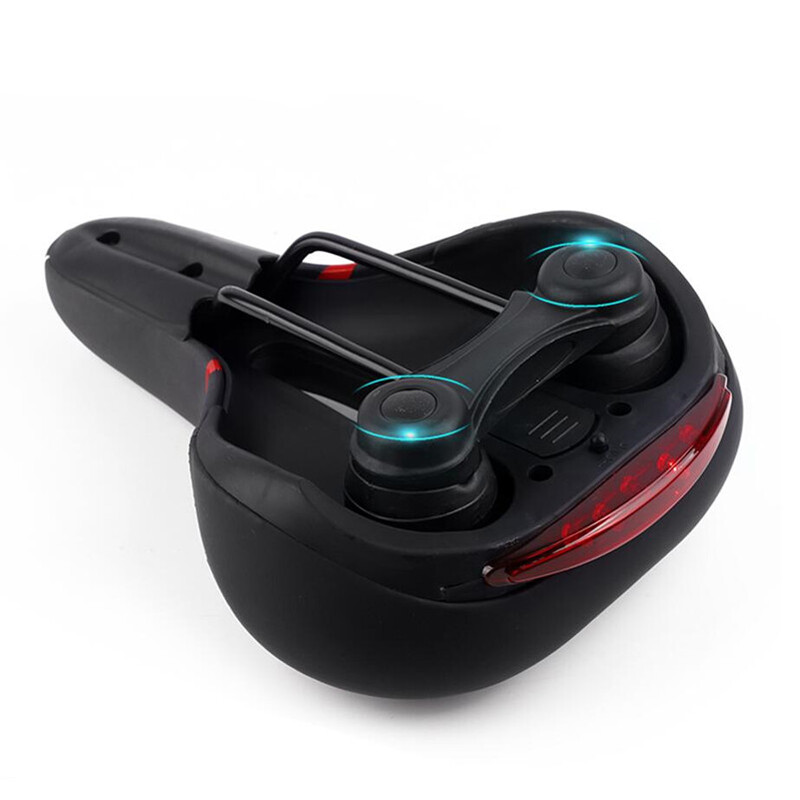 WEST BIKING PU GEL Mekano sjedalo za bicikl Podebljano sjedalo sa bljeskalicom stražnjeg svjetla Vodootporno prednje sjedalo Udoban jastuk za bicikl