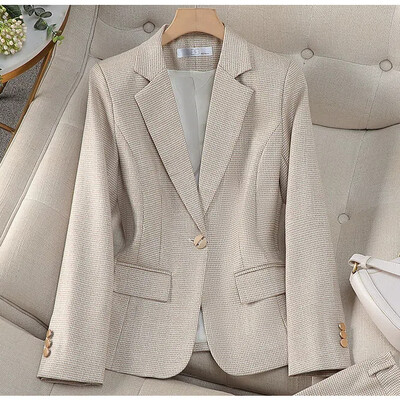 Luksusa mazi sieviešu rozā žakete sieviešu profesionālie uzvalki sieviešu temperamenta uzvalki modes intervija formāli bikškostīmi