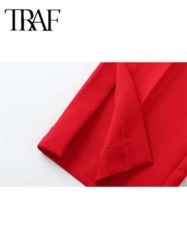 TRAF Femei 2 Piese Set Nouă Moda Vestă Birou Top+Pantaloni Drepți Despicați Costum Femei Set Formal Două Piese Tinuta Femei