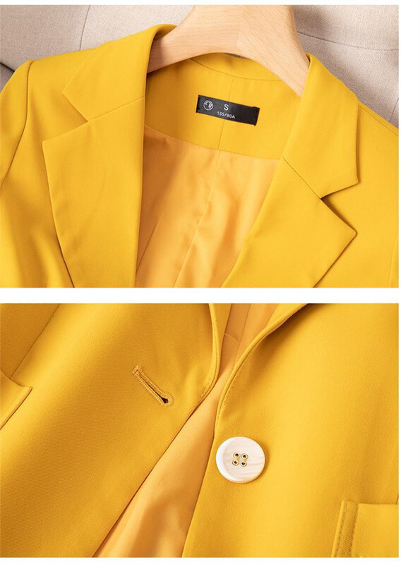 Γυναικείο Blazer 2023 Νέο Κίτρινο Χακί Μπλε Μαύρο Μακρυμάνικο Κοστούμι Γυναικείο Εργασίας Μπουφάν Μπουφάν Γυναικεία Εξωτερικά Ενδύματα 4XL
