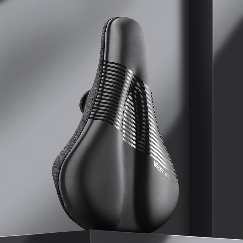 WEST BIKING Husă pentru șa de bicicletă, cu gel moale, impermeabil, spumă cu memorie, antiderapante, rezistentă la uzură, piele PU, husă scaun bicicletă 3D