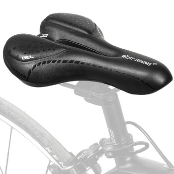 WEST BIKING Σέλα ποδηλάτου MTB Mountain Road Bicycle Seat PU Δερμάτινο Gel Ανώδυνο ποδηλατικό μαξιλάρι BMX Άνετα αντικραδασμικά ανταλλακτικά