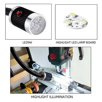 LED CNC Machine Tool Работна лампа Струг Работно осветление с дълга гъша шия 3/6/9W Супер ярка индустриална лампа Шиене