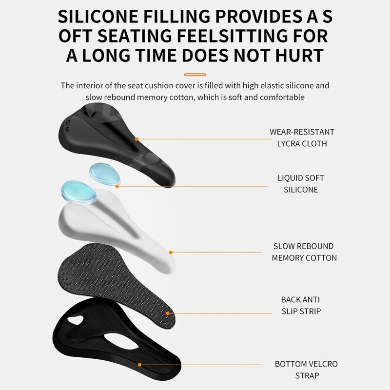 ESLNF Geel Pehme Jalgratta libisemisvastane veekindel sadulakate padi polsterdatud sportjalgratta välitingimustes amortisatsiooniga polsterdatud istmekate