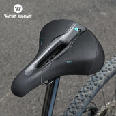 WEST BIKING Σέλα ποδηλάτου Μαξιλάρι σιλικόνης PU Δερμάτινη επιφάνεια γεμισμένη με πυρίτιο Gel Άνετο ποδηλατικό κάθισμα αντικραδασμική σέλα ποδηλάτου