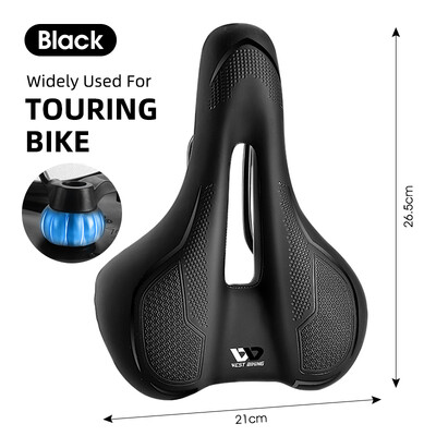 WEST BIKING Σέλα ποδηλάτου Μαξιλάρι σιλικόνης PU Δερμάτινη επιφάνεια γεμισμένη με πυρίτιο Gel Άνετο ποδηλατικό κάθισμα αντικραδασμική σέλα ποδηλάτου