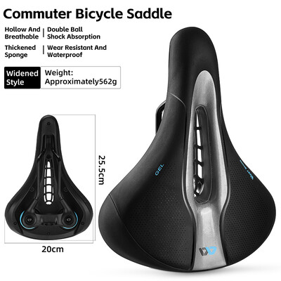 WEST BIKING Σέλα ποδηλάτου Μαξιλάρι σιλικόνης PU Δερμάτινη επιφάνεια γεμισμένη με πυρίτιο Gel Άνετο ποδηλατικό κάθισμα αντικραδασμική σέλα ποδηλάτου