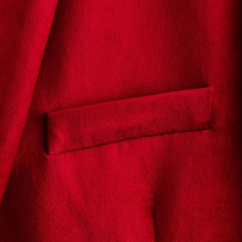 Blazere supradimensionate din catifea roșie, chic, de epocă