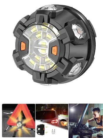 Βοήθεια Flash Car Beacon Φως έκτακτης ανάγκης SOS LED Ασφάλεια στο δρόμο που αναβοσβήνει Προειδοποιητικός λαμπτήρας Μαγνητικός γάντζος βάσης Φανάρι Βλάβη Αυτόματη