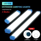 Lauke nešiojamas ilgos juostos avarinis žibintas ilgas LED vamzdis naktinis magnetinis 17 cm 32 cm 52 cm USB įkraunamas avarinis žibintas