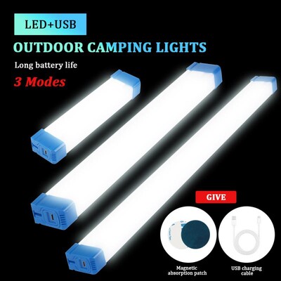 Lumină de urgență cu bandă lungă portabilă în aer liber Tub lung LED Noapte magnetică 17CM 32CM 52CM Lumină de urgență reîncărcabilă prin USB