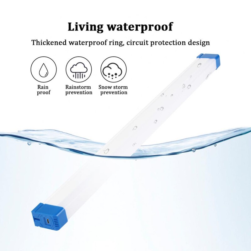 Lauke nešiojamas ilgos juostos avarinis žibintas ilgas LED vamzdis naktinis magnetinis 17 cm 32 cm 52 cm USB įkraunamas avarinis žibintas