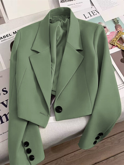 Női blézer 2024 Új tavaszi őszi irodai női rövid kabát Női ruházat Elegáns, fiatalos női ruházat Felsőruházat
