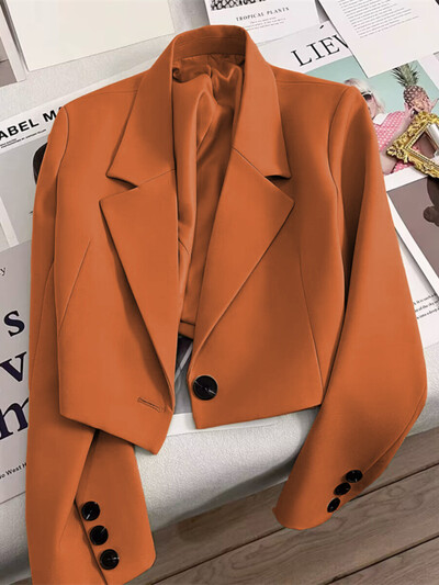 Női blézer 2024 Új tavaszi őszi irodai női rövid kabát Női ruházat Elegáns, fiatalos női ruházat Felsőruházat