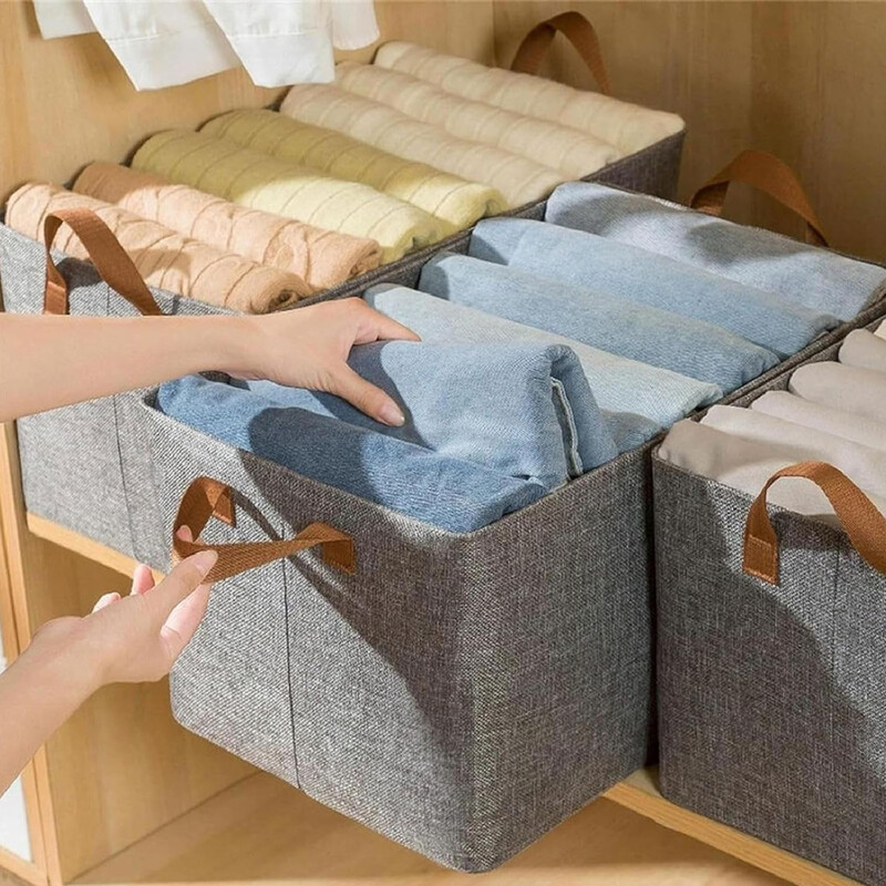 Organizator de haine 1pc, cutie de depozitare stratificată dulap de îmbrăcăminte în stil sertar de uz casnic pliabil, depozitare portabilă cationică din material textil