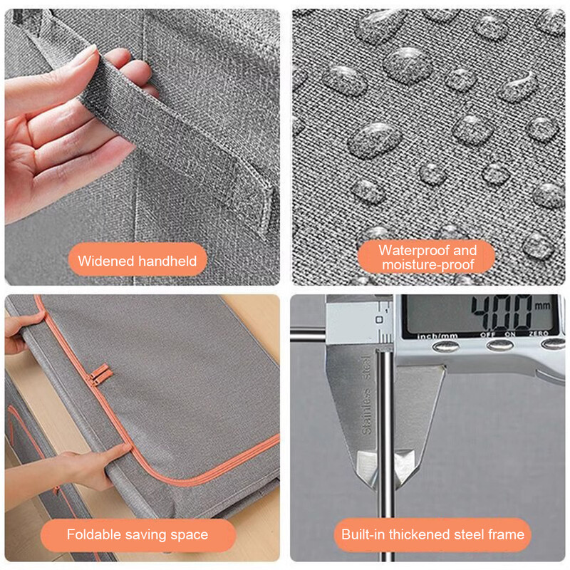 Geantă de depozitare pliabilă de 24 l, organizator de haine, fereastră transparentă, garderobă pentru haine, casetă, cutie de depozitare nețesuta, geantă de depozitare de capacitate mare