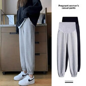 Παντελόνι εγκυμοσύνης Άνοιξη Φθινόπωρο Εξωτερικά Φούτερ Παντελόνια Casual Base Φθινοπωρινή Συλλογή Εγκυμοσύνη Πρώιμο Στάδιο Δεμένο πόδι