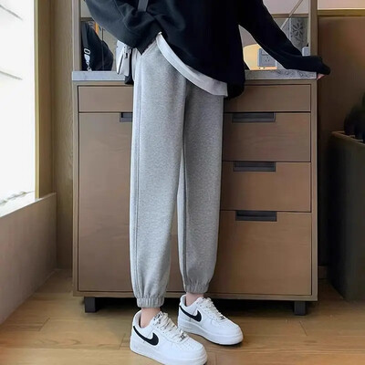 Παντελόνι εγκυμοσύνης Άνοιξη Φθινόπωρο Εξωτερικά Φούτερ Παντελόνια Casual Base Φθινοπωρινή Συλλογή Εγκυμοσύνη Πρώιμο Στάδιο Δεμένο πόδι