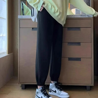 Παντελόνι εγκυμοσύνης Άνοιξη Φθινόπωρο Εξωτερικά Φούτερ Παντελόνια Casual Base Φθινοπωρινή Συλλογή Εγκυμοσύνη Πρώιμο Στάδιο Δεμένο πόδι