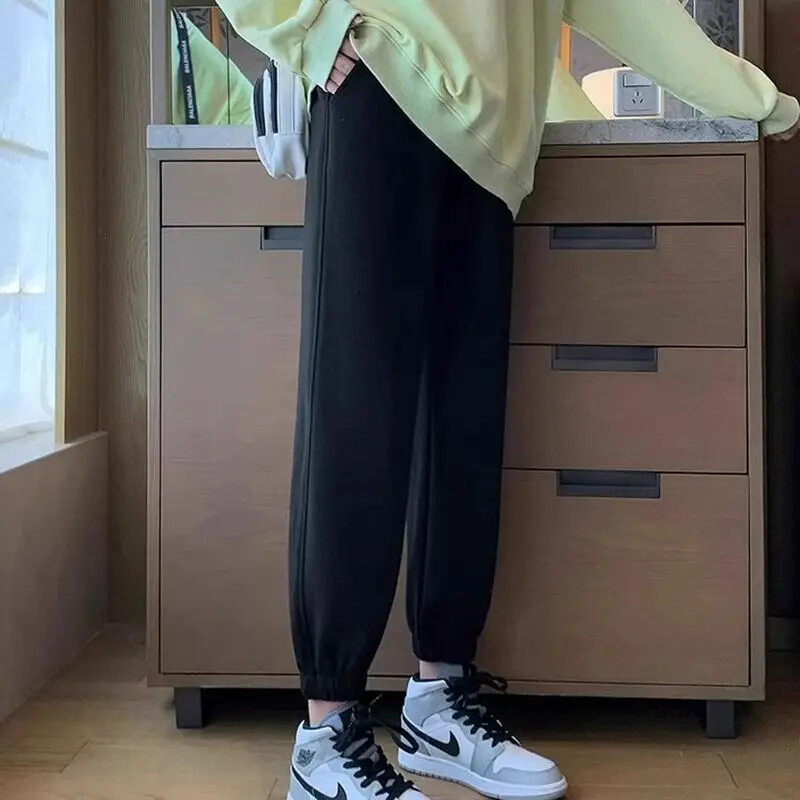 Παντελόνι εγκυμοσύνης Άνοιξη Φθινόπωρο Εξωτερικά Φούτερ Παντελόνια Casual Base Φθινοπωρινή Συλλογή Εγκυμοσύνη Πρώιμο Στάδιο Δεμένο πόδι