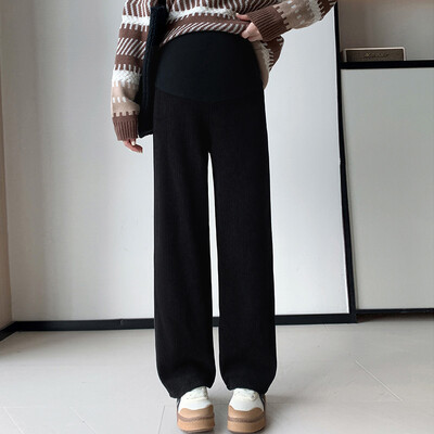 Tavaszi őszi divat Kismama Egyenes nadrág széles szár, bő, magas derékú Nadrág Ruhák terhes nőknek Terhesség