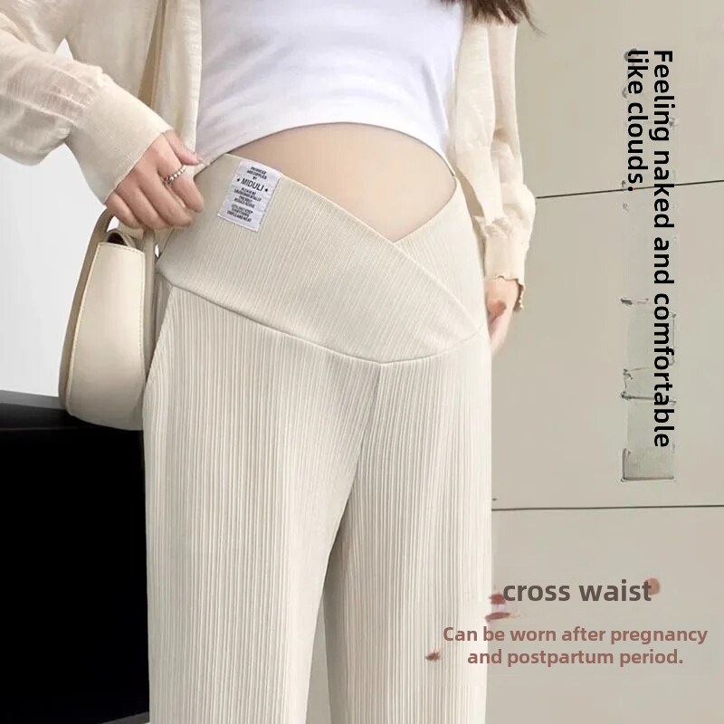 Toamnă 2023 Pantaloni noi de maternitate, pantaloni cu clopoței cu talie joasă, pantaloni casual pentru femei însărcinate, îmbrăcăminte exterioară de primăvară toamnă