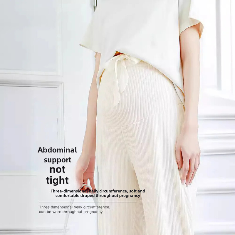 Sünnituskellu alläärega püksid Suvised õhukesed vabaaja vabad sirge jalaga riided rasedatele ootavatele emadele