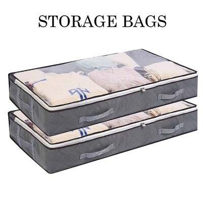 1Gb Liela zemgultas glabāšanas soma Putekļu necaurlaidīga salokāma auduma glabāšanas somas Neausti Mitrumizturīgi ar rāvējslēdzēju Apavi Apģērbi