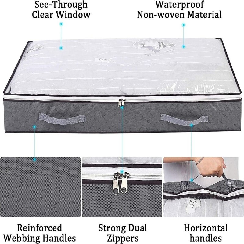 1Gb Liela zemgultas glabāšanas soma Putekļu necaurlaidīga salokāma auduma glabāšanas somas Neausti Mitrumizturīgi ar rāvējslēdzēju Apavi Apģērbi