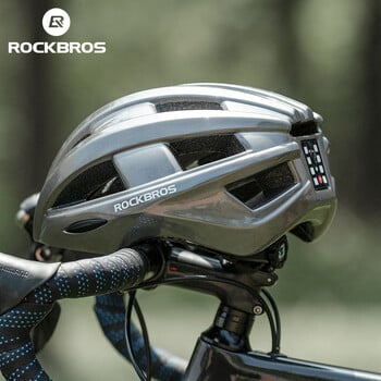 ROCKBROS Ελαφρύ κράνος ποδηλάτου MTB Road USB Προειδοποιητικό Πίσω Φωτιστικό Ποδηλατικό Κράνος EPS Κράνος για ποδήλατο ασφαλείας με ενσωματωμένο σε σχήμα υπολογιστή