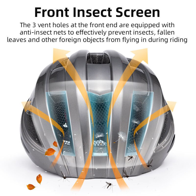 ROCKBROS Biciklistička svjetiljka Kaciga MTB Cesta USB upozorenja Stražnje svjetlo Biciklistička kaciga EPS PC Intergrally-moulded sigurnosna biciklistička kaciga