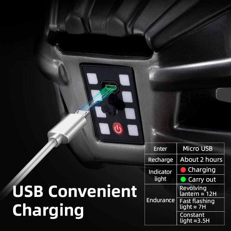 ROCKBROS Biciklistička svjetiljka Kaciga MTB Cesta USB upozorenja Stražnje svjetlo Biciklistička kaciga EPS PC Intergrally-moulded sigurnosna biciklistička kaciga