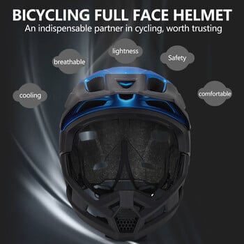 Eastinear\'s New Adult Bicycle Mountain Bike Каска Full Face Detchable One-piece Motocycle Riding Safety Helmet Head Protectio