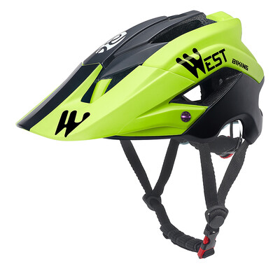 WEST BIKING Vīriešu riteņbraukšanas ķivere ar saulessargu MTB Road Bike Trail XC ķivere regulējama īpaši viegla drošības sporta veloķivere