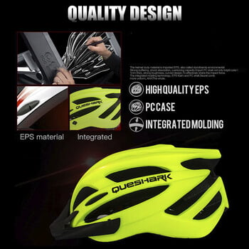 QUESHARK Мъже Жени Свръхлек велосипеден шлем Led Taillight MTB Road Bike Bicycle Motocycle Riding Safe Cap With Sun Visor