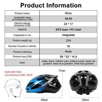 RNOX Свръхлека каска Колоездене Интегрално формована Casco Mtb каска Мотоциклет Електрически скутер Мъжки Capacete Ciclismo