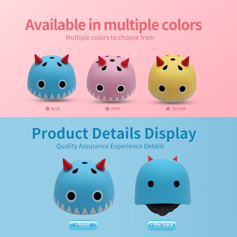 Cască de bicicletă pentru copii drăguț Cască de ciclism ușoară, reglabilă, cu absorbție a șocurilor, sport în aer liber, călărie, protecție pentru copii