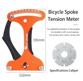 WEST BIKING Mjerač napetosti žbica bicikla za MTB cestovni bicikl Žbice kotača Provjera alata za popravak aluminijske legure Biciklizam