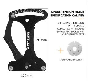 WEST BIKING Mjerač napetosti žbica bicikla za MTB cestovni bicikl Žbice kotača Provjera alata za popravak aluminijske legure Biciklizam