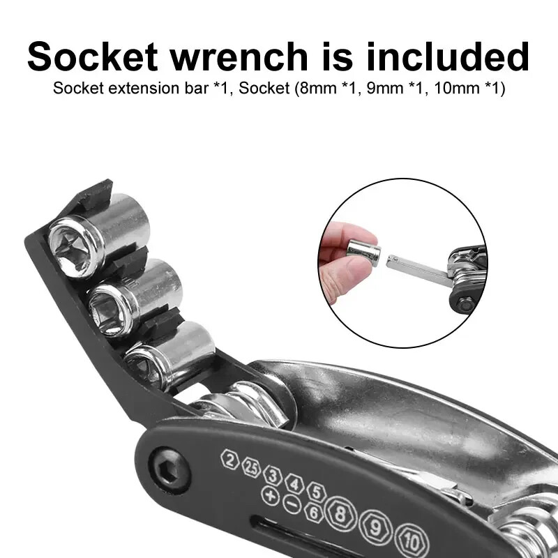 X-TIGER alati za bicikle 11 u 1 set za popravak bicikala MTB komplet alata za popravak cestovnih bicikala Mini višenamjenski alat