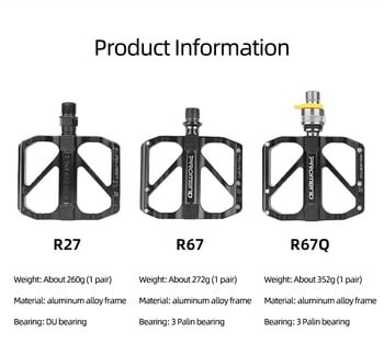 PROMEND Ultralight 3 Bearings Πεντάλ ποδηλάτου Road Bike Mountain Bike Αντιολισθητικά Πεντάλ με Ρουλεμάν Γρήγορης Αποδέσμευσης Εξαρτήματα ποδηλάτου από κράμα αλουμινίου