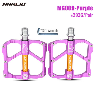 Πεντάλ Nanlio Mountain Bike, Cross-Country, Trail, 6 σφραγισμένα ρουλεμάν, ευρεία πλατφόρμα, 2 ανακλαστήρες, 18 αντιολισθητικές ακίδες, ζεύγος 290g