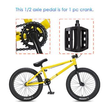 Funsea Pedals for Bicycle BMX Cruiser Pedal Plastic 1/2 Axle One PC Crank Bike Αξεσουάρ Ανταλλακτικά