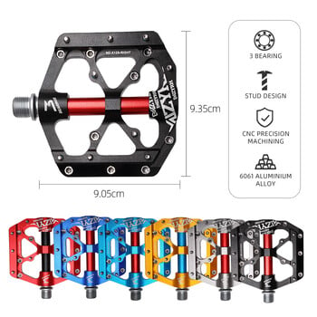 MZYRH Велосипедни педали 3 лагера Ултралек противоплъзгащ CNC BMX MTB шосеен велосипед Педал Колоездене Запечатан лагер Педали за велосипед