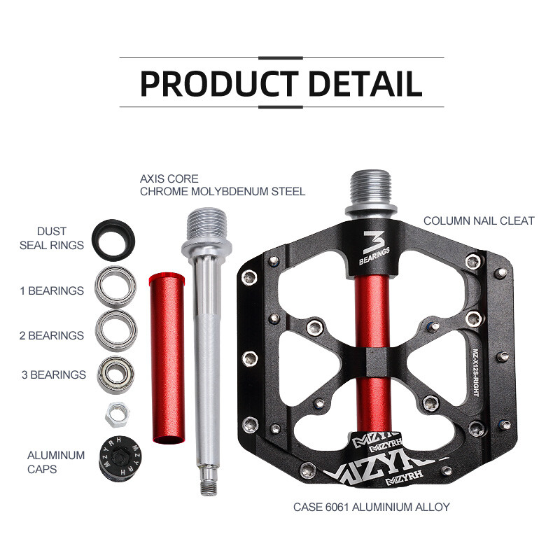 MZYRH Πεντάλ ποδηλάτου 3 ρουλεμάν Υπερελαφρύ Αντιολισθητικό CNC BMX MTB Πεντάλ ποδηλάτου δρόμου Ποδηλασία Σφραγισμένο ρουλεμάν Πεντάλ ποδηλάτου