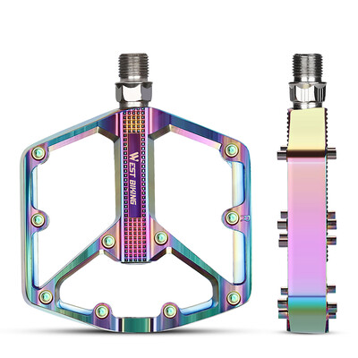 WEST BIKING Tablă de picioare din aliaj de aluminiu Rulment anti-alunecare gol pentru bicicletă de munte Pedale MTB Rulment neted Accesorii pentru piese biciclete