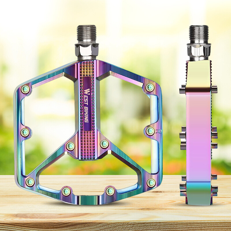 WEST BIKING Tablă de picioare din aliaj de aluminiu Rulment anti-alunecare gol pentru bicicletă de munte Pedale MTB Rulment neted Accesorii pentru piese biciclete