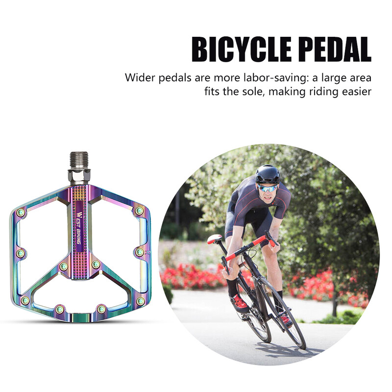 WEST BIKING Tablă de picioare din aliaj de aluminiu Rulment anti-alunecare gol pentru bicicletă de munte Pedale MTB Rulment neted Accesorii pentru piese biciclete