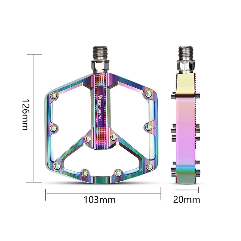 WEST BIKING Tablă de picioare din aliaj de aluminiu Rulment anti-alunecare gol pentru bicicletă de munte Pedale MTB Rulment neted Accesorii pentru piese biciclete
